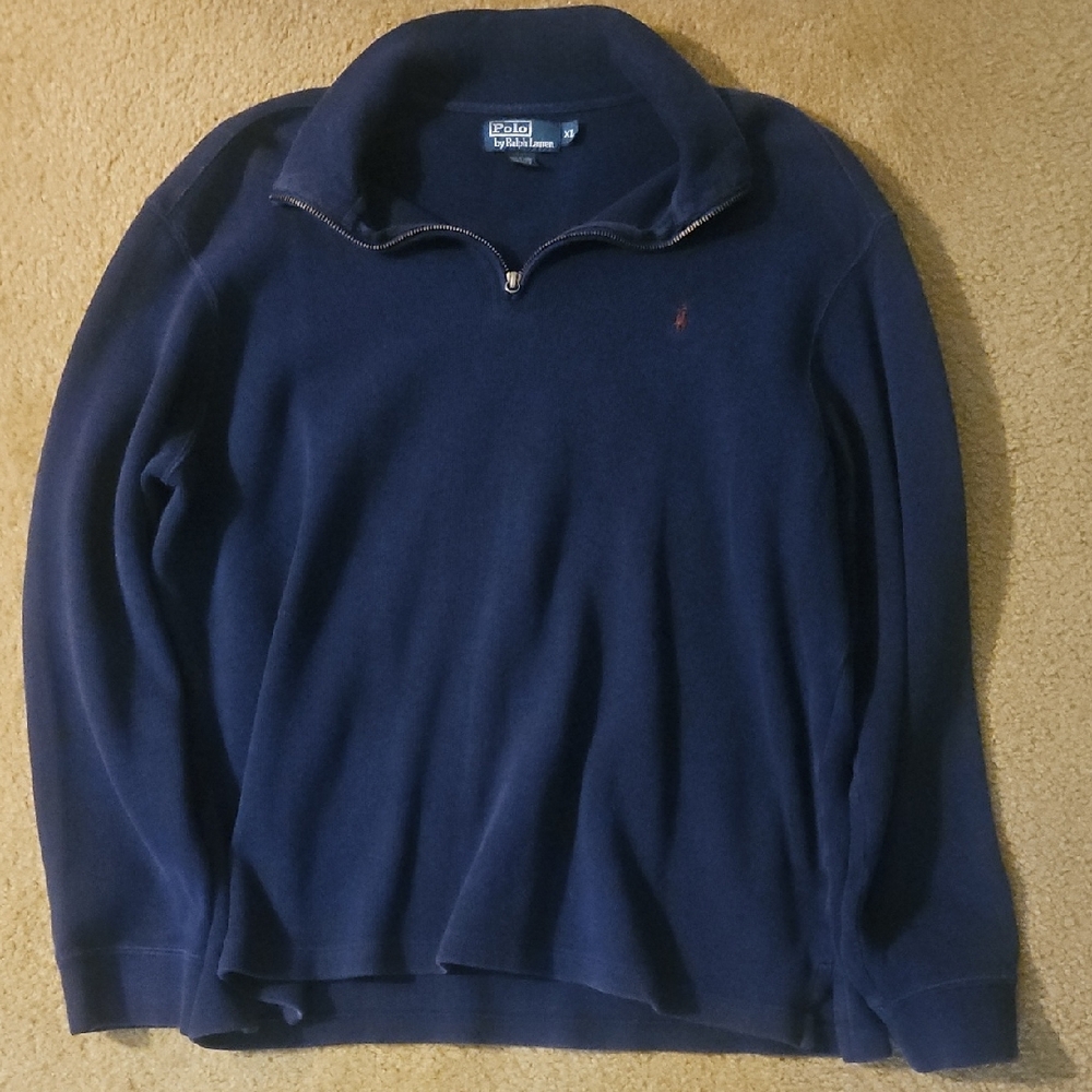 Polo by Ralph Lauren Blue Zip Up Sweater Classic Design